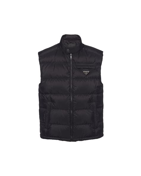 black prada puffer jacket|Prada sleeveless puffer jacket.